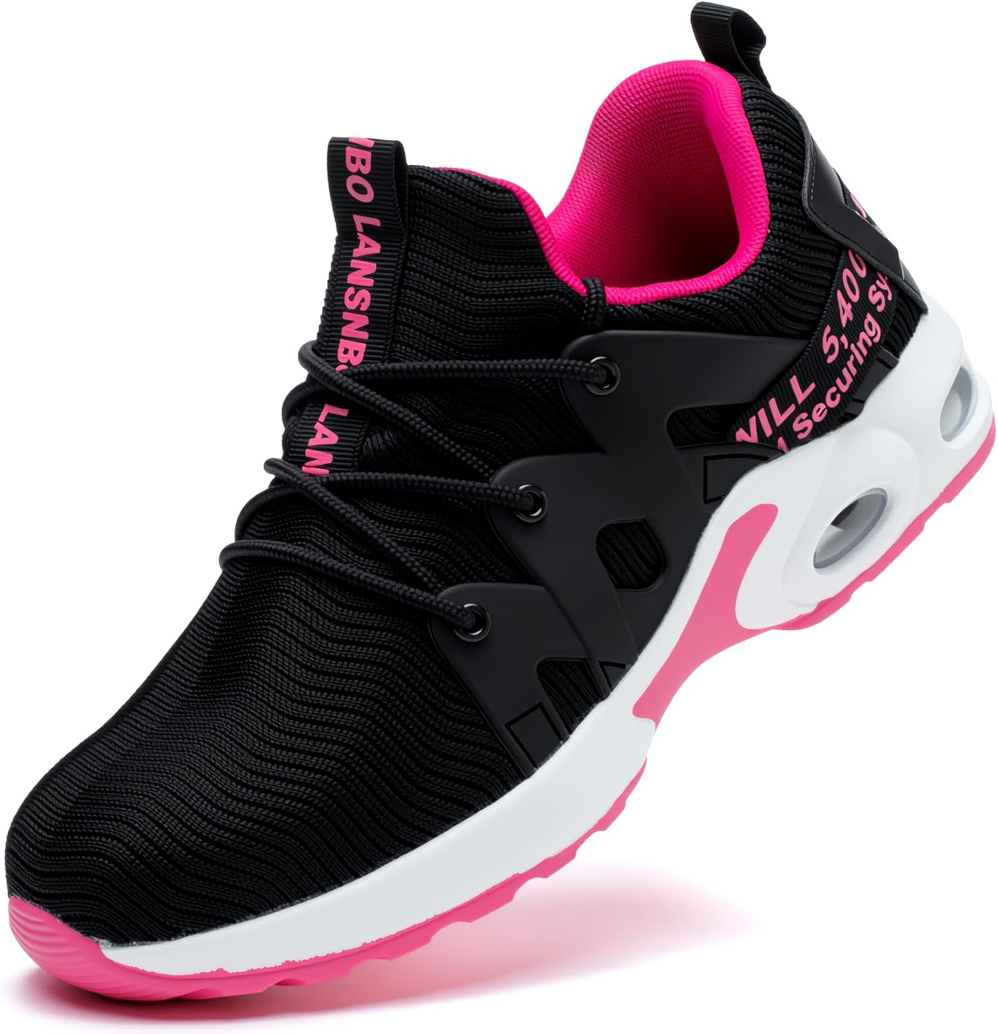 Steel Toe Shoes for Women Indestructible Safety Work Shoes Air Cushion Lightweight Breathable Utility Sneakers Puncture Proof Slip Resistant Composite Toe Footwear