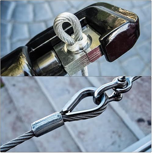 Miniatura 5 de uxcell 532 "0.157 in Aluminio Crimping Loop Sleeve Doble Virola para Cable Cable Cable Línea Extremo, Plata 50pcs