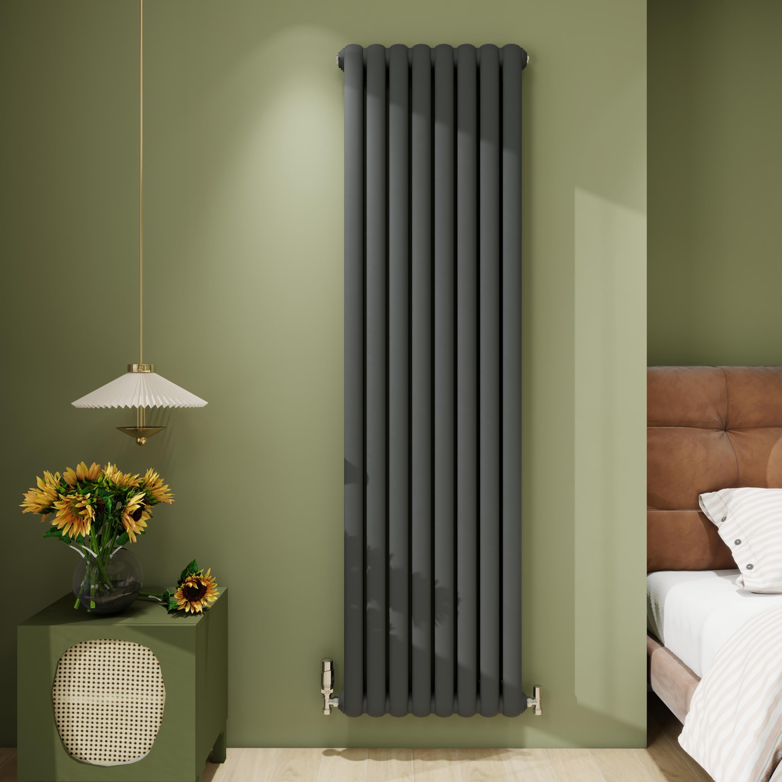 Biubiubath Anthracite 2 Column Vertical Designer Radiator 1800X504mm