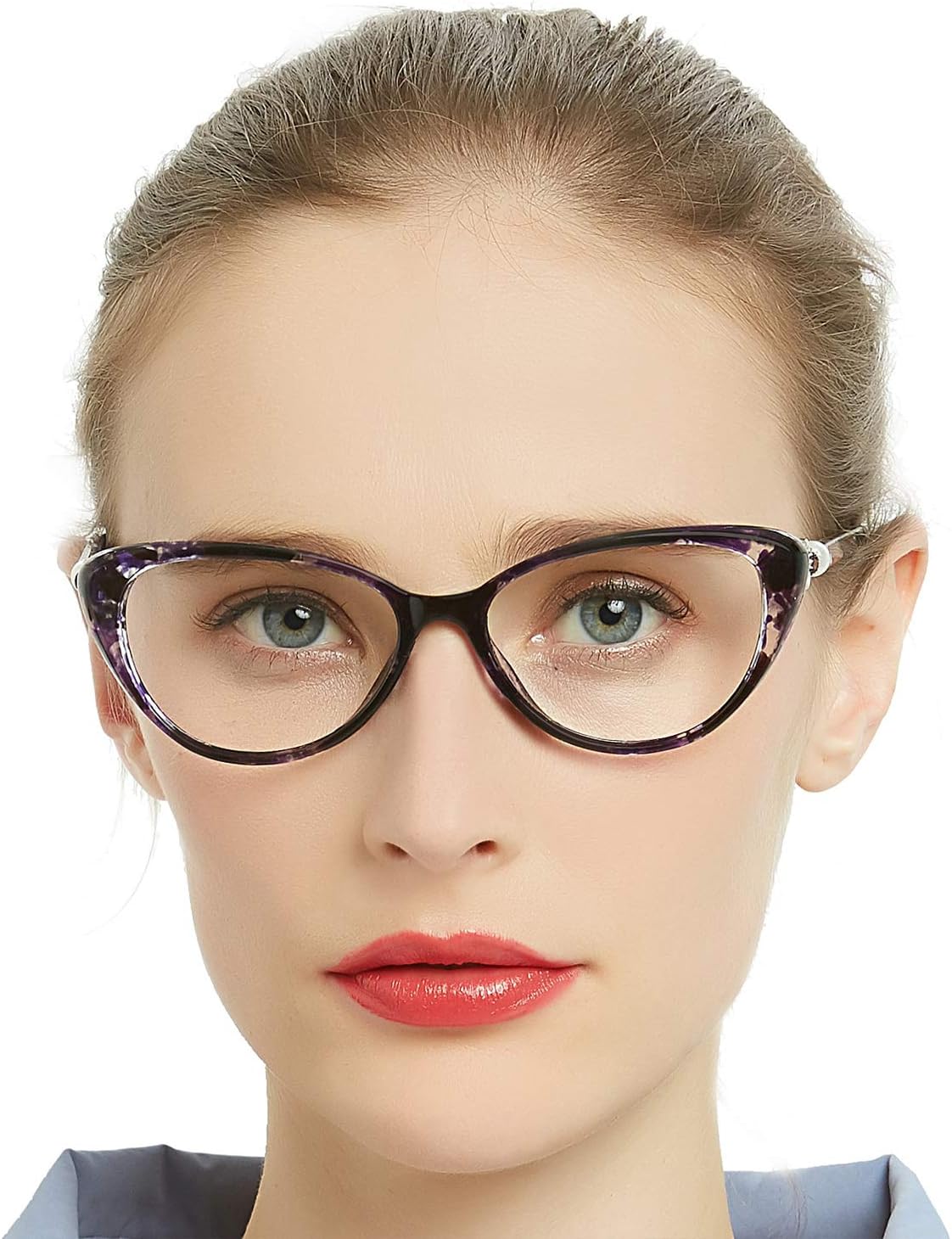 MARE AZZURO Progressive Computer Reading Glasses Women Multifocus Readers 0 1.0 1.5 2.0 2.5 3.0 3.5 4.0 (Purple, 150)