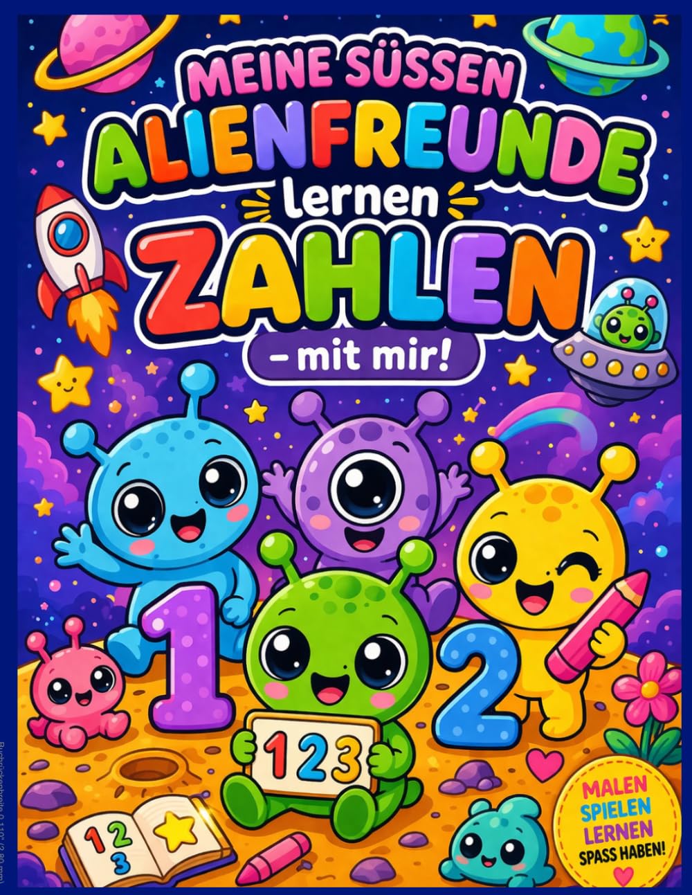 Meine süßen Alien Freunde lernen Zahlen – mit mir: Malbuch & Mitmachbuch für Kinder von 4–7 Jahren | Zahlen lernen, zählen, malen & entdecken mit niedlichen Aliens