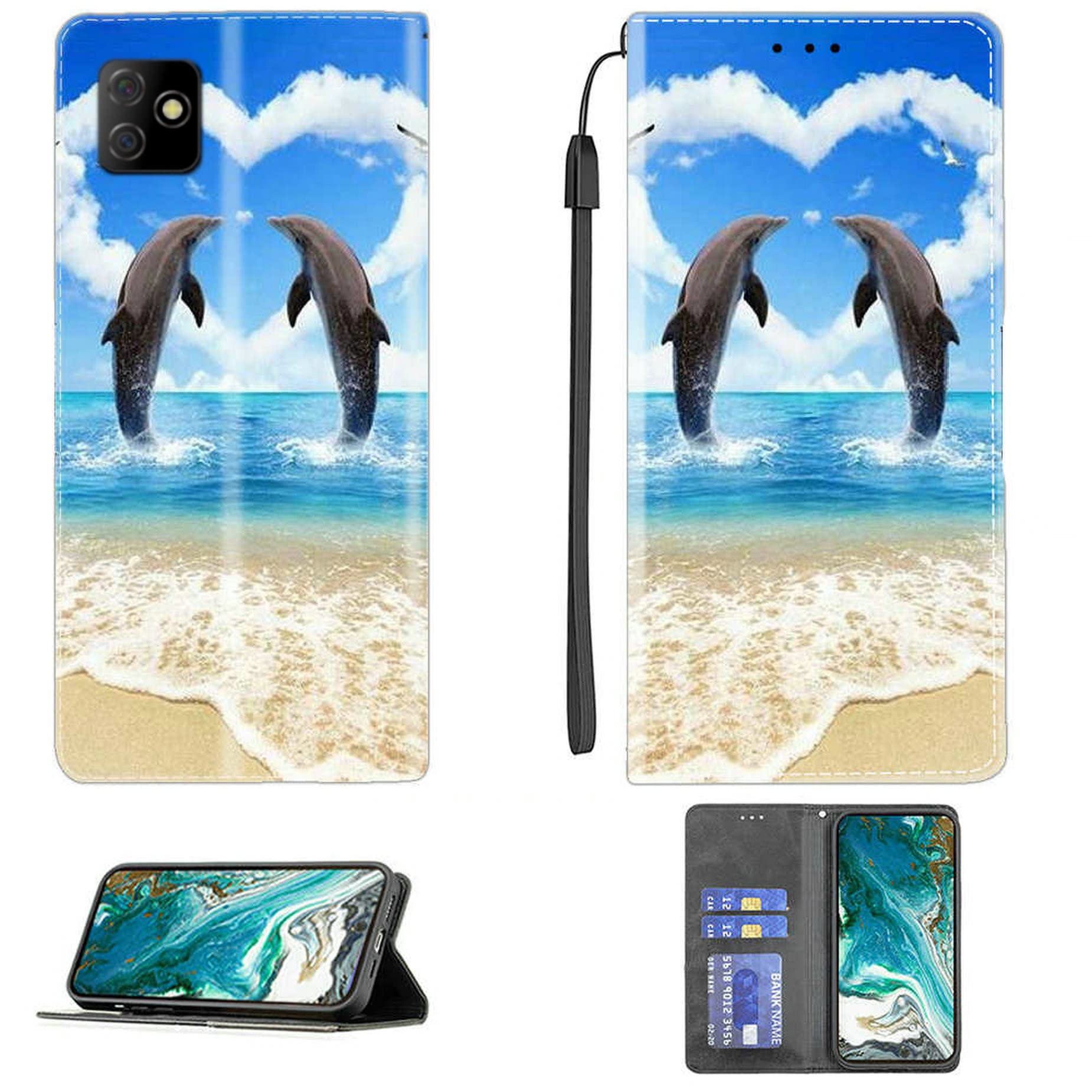 AroepurtCase for Digicel Dl4s Case Compatible with Digicel Dl4s Phone Case Cover PU Leather Kickstand Magnetic Wallet Case CPT19