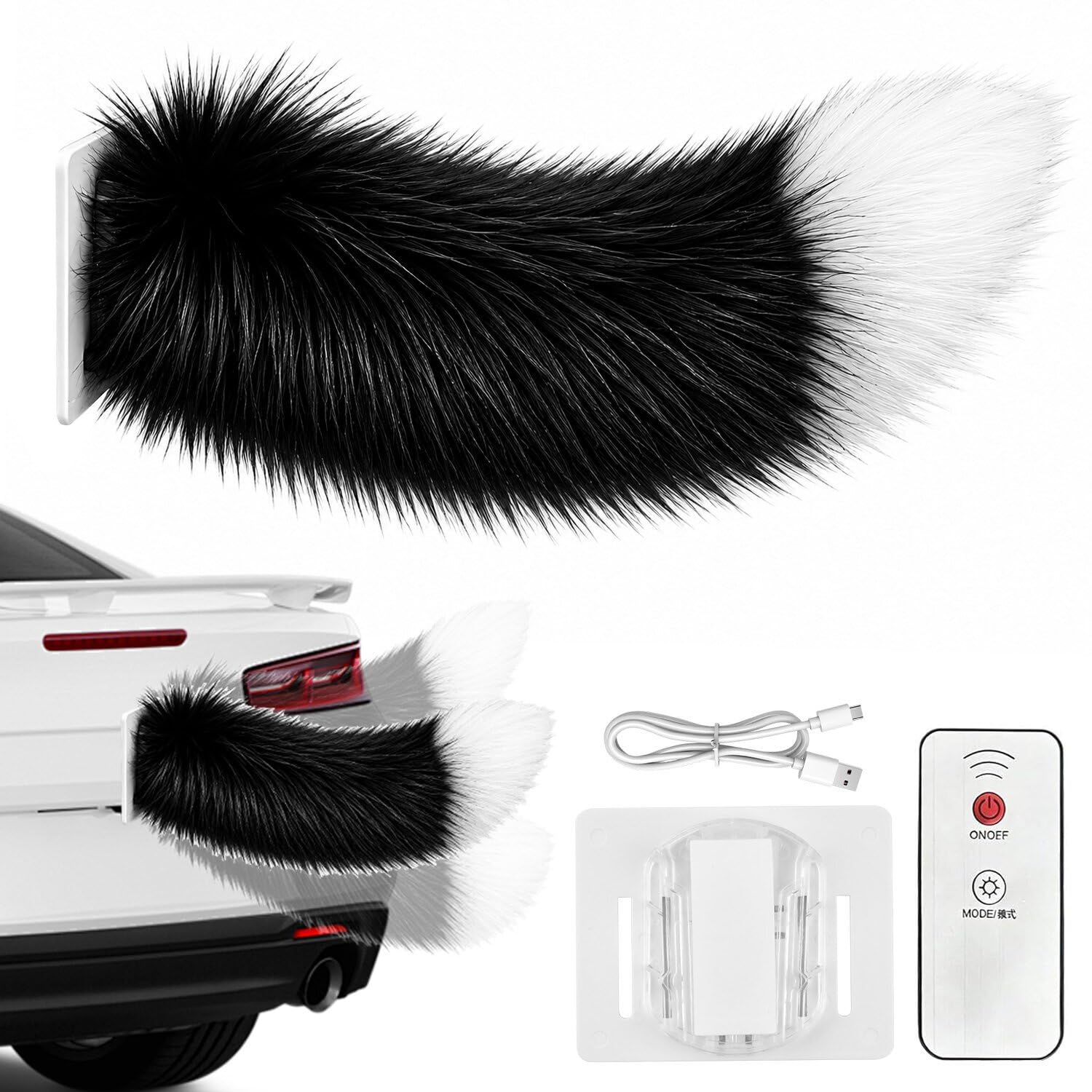 Remote Control Electric Car Tail, Cute Electric Wagging Tail for Car