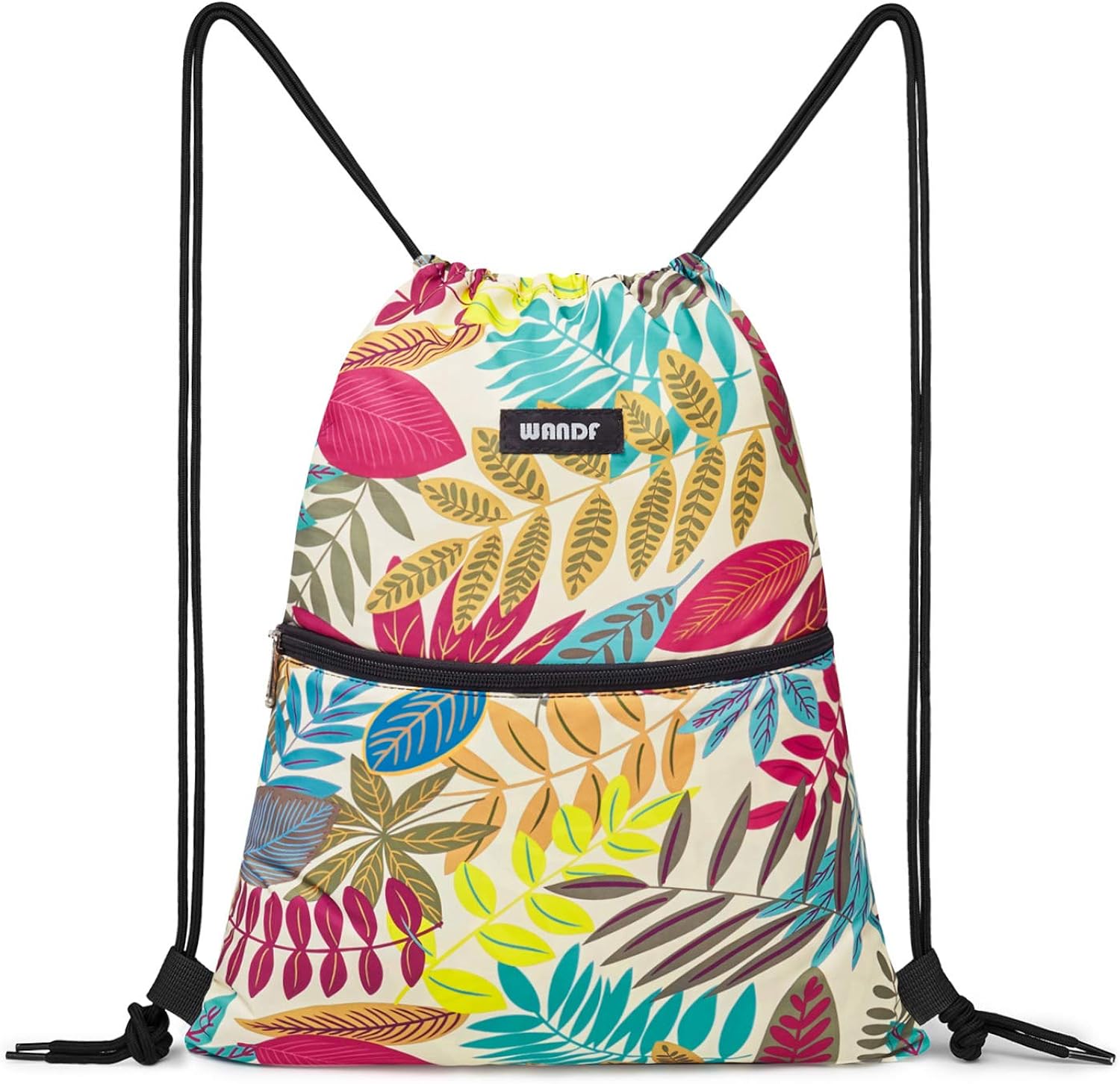 Drawstring Backpack String Bag Sackpack Cinch Water Resistant Nylon for Gym Shopping Sport Yoga by WANDF (Rose Red) : Clothing, Shoes & Jewelry