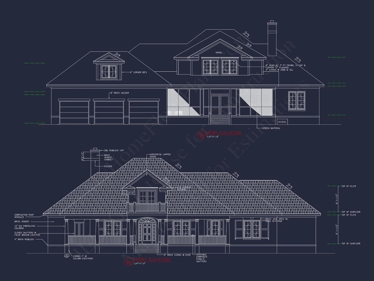 13-2020 HOUSE PLAN - Elegant House Floor Plan CAD Design with 1.5-Story Blueprint