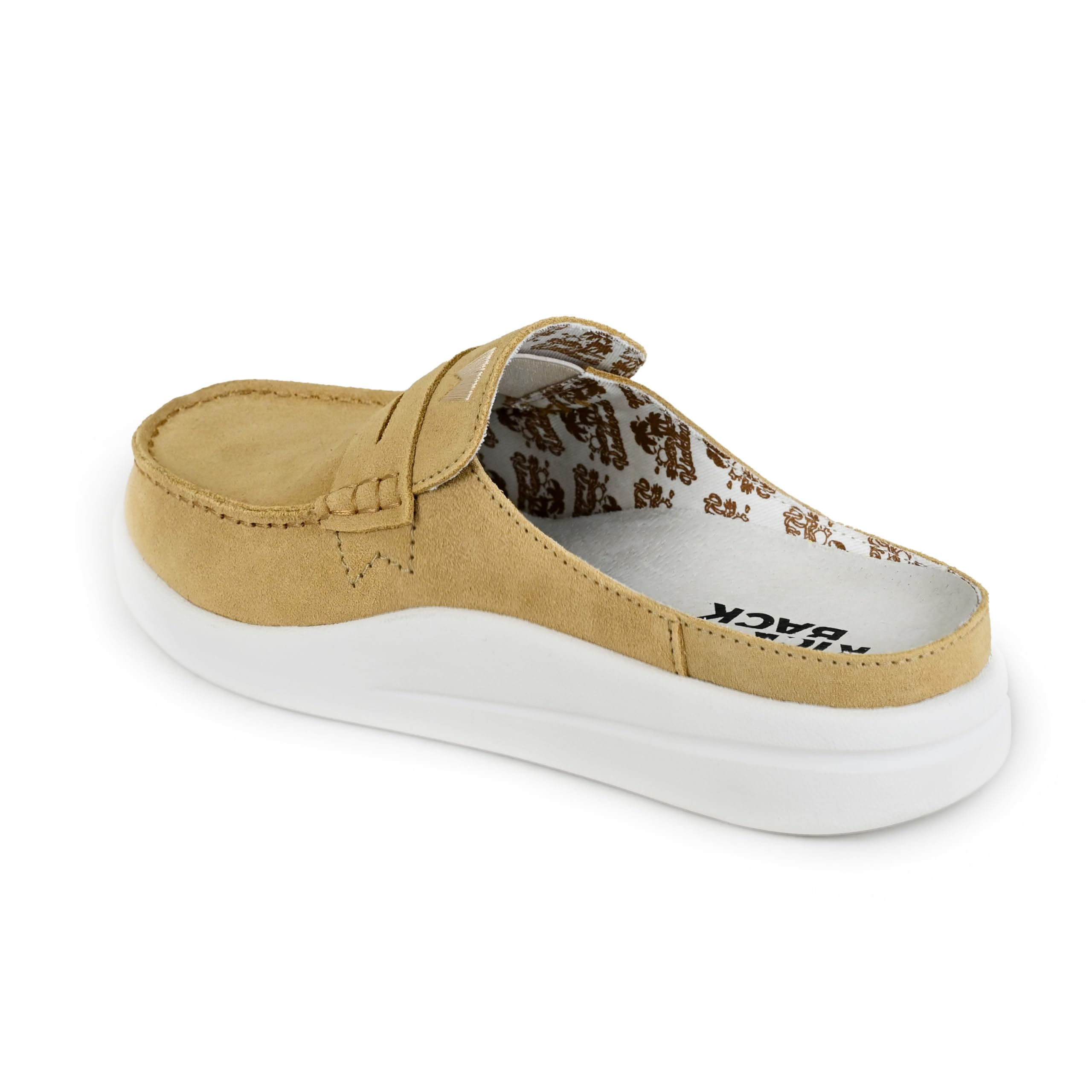 Kickback Frenchy para Mujer Penny Mule - Mocasin Slip On Women's Slider - Zapato Ligero de Ante - Plantilla de Piel Forrada de Espuma Confort - Zapatos Casuales de Verano