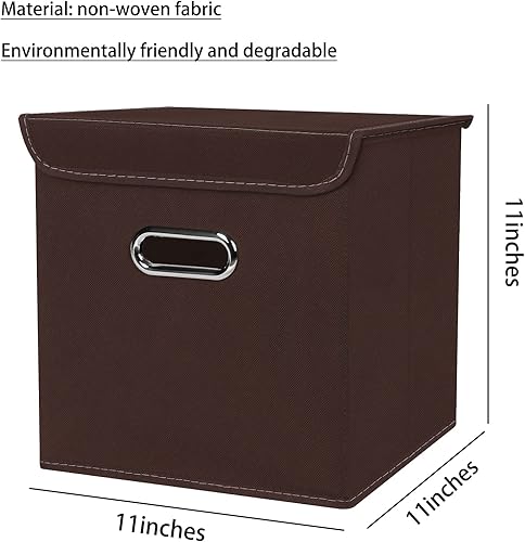 Miniatura 2 de Organizadores de armario de tela con tapas, cesta organizadora de almacenamiento plegable con asas, cajas de almacenamiento para almacenamiento de