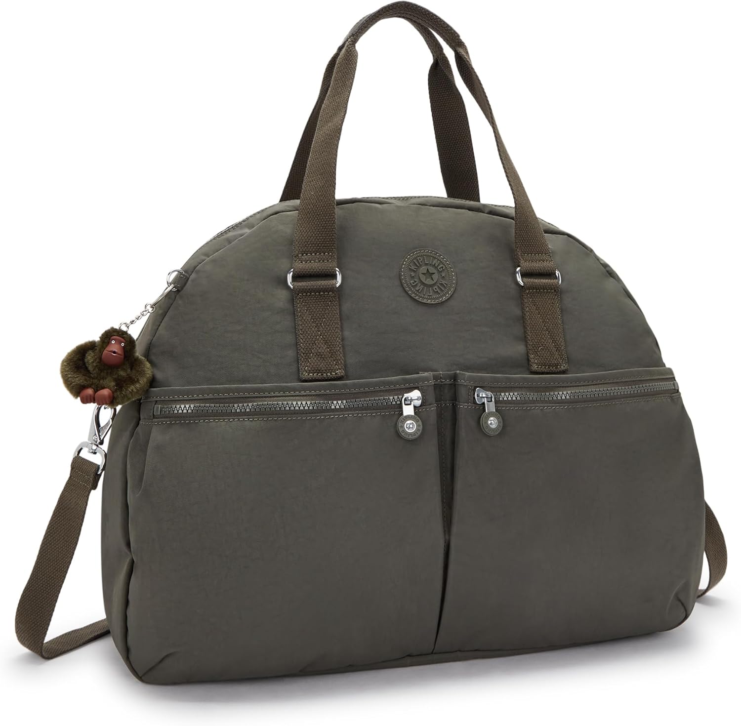 Kipling Women's Eugina Satchel, Handmade, Removable Shoulder Strap, Outer Pockets, Nylon Duffle Bag