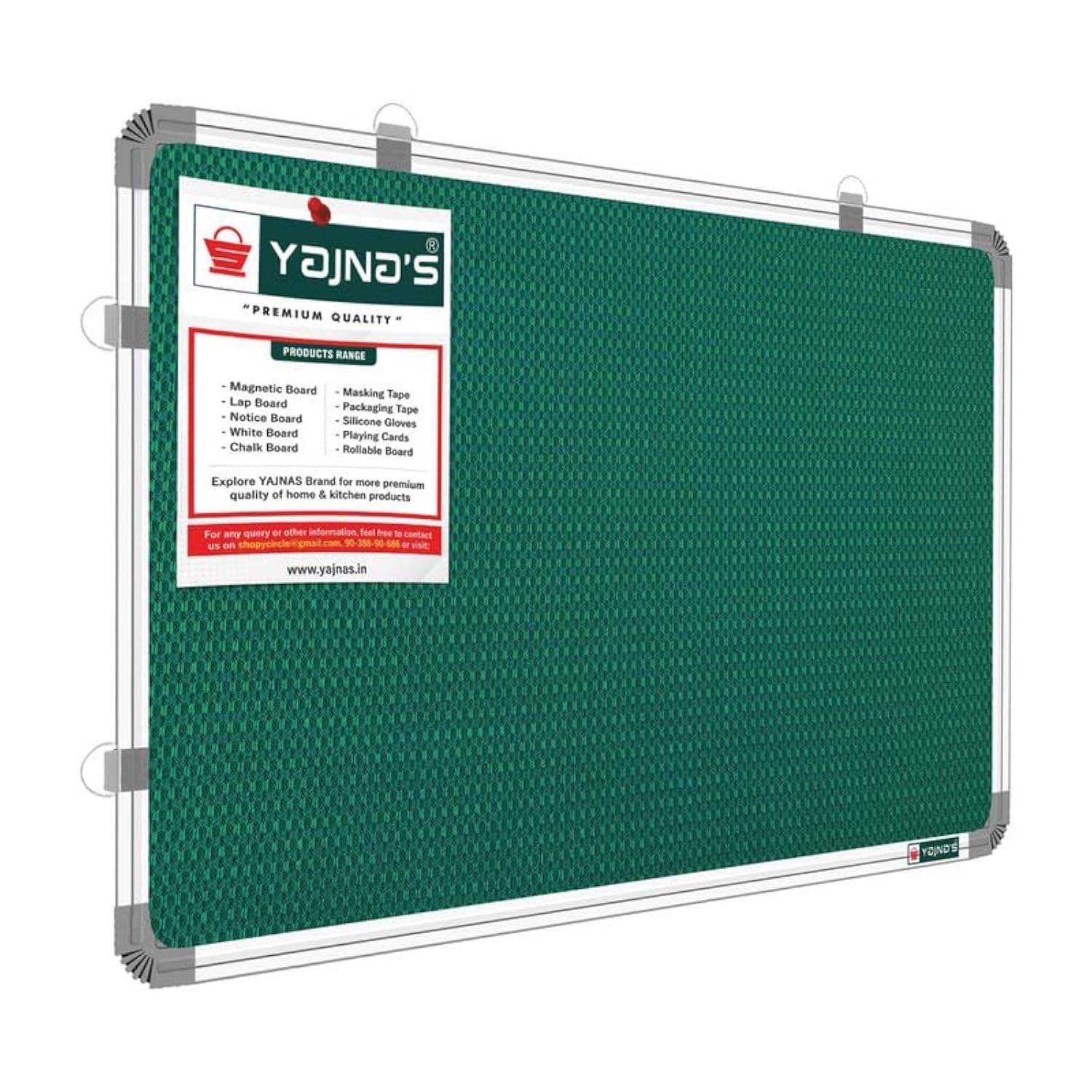 YAJNAS® Tablica do przypinania, miękka tablica ogłoszeniowa, tablica ogłoszeniowa, tablica do przypinania, do domu, biura i szkoły (zielona, 3 stopy x 2 stopy), zielona