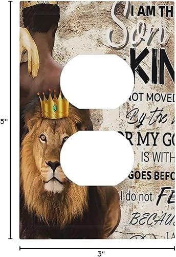 Miniatura 7 de Cotizaciones Hombre africano Afro Lion 1 Gang Outlet Plate Decorativo Single Duplex Placa de pared Receptáculo eléctrico Interruptor de luz