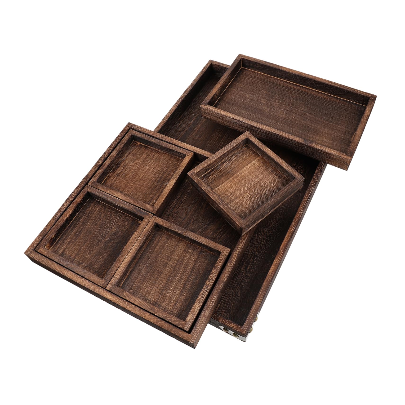 Plateaux de service en bois anti-poussière avec couvercles pour préserver vos collations