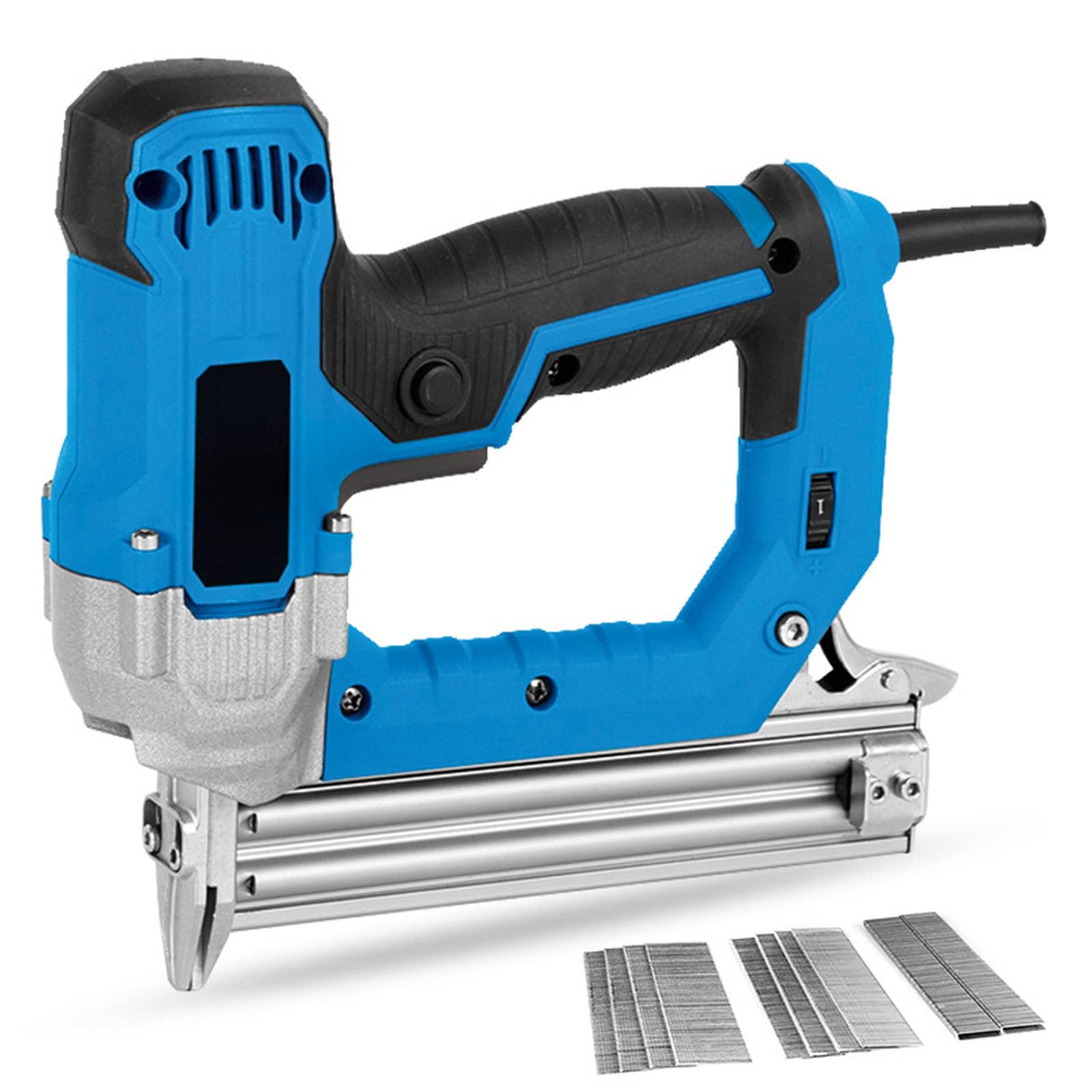 Agrafeuse Et Cloueuse Électrique Filaire 2 en 1 2300W, Cloueur Électrique Réglable À 6 Vitesses Compatible avec Des Fixations de 10 À 30 Mm, Outil de Fixation Manuel pour Le Travail du Bois