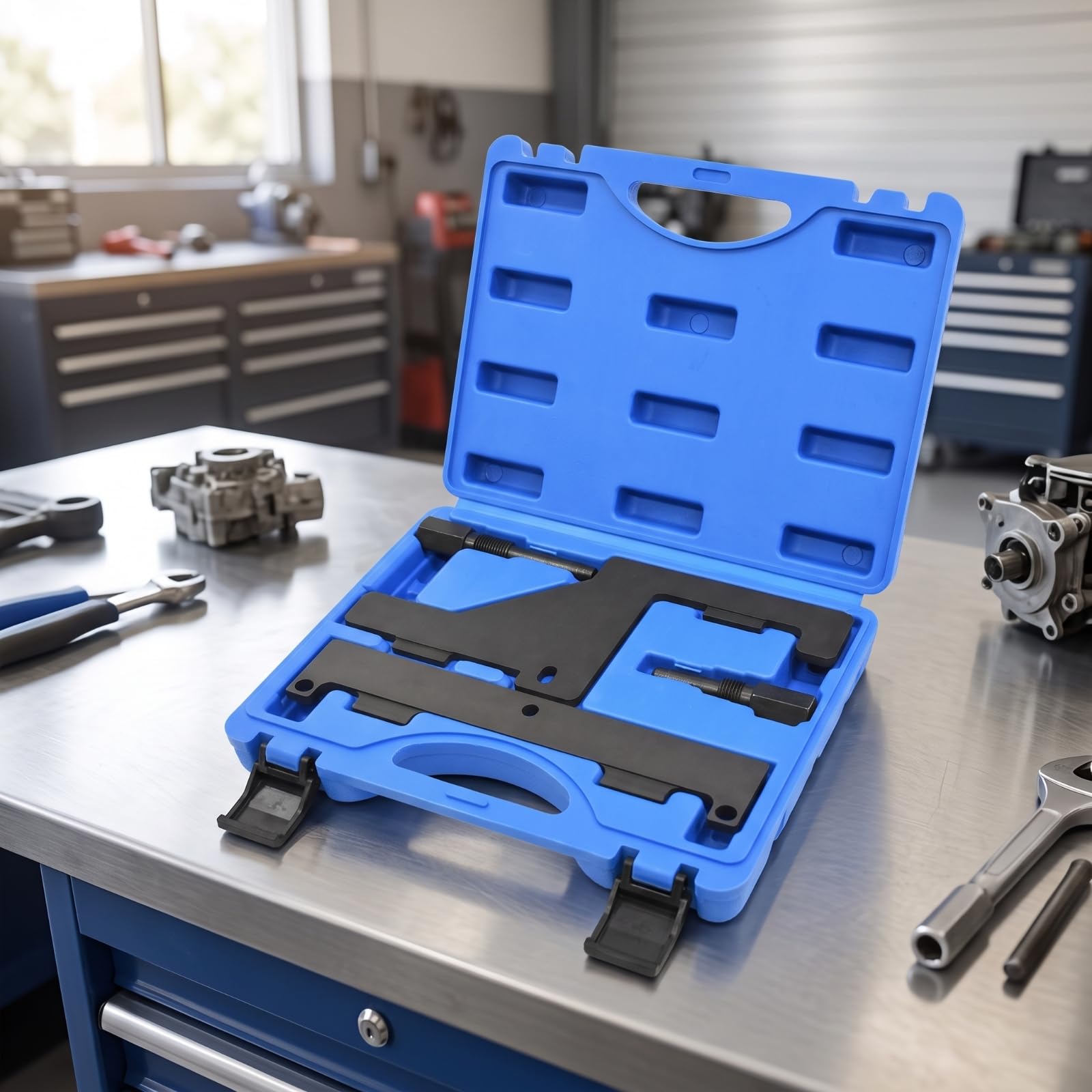 Kit Calage Distribution Portatif | Composants en Acier Résistant, Calage Distribution, Professionnel, til Blocage Arbre Moteur, pr Garage