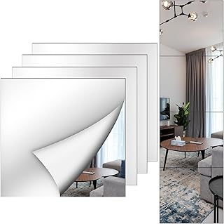 Mirror Wall Full Length,12X14 Inch Unbreakable Mirror Tiles for Bedroom Home Gym Door, Acrylic