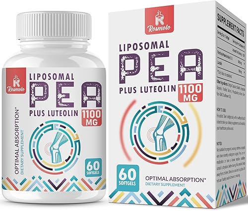Palmitoiletanolamida liposomal 1000 mg + luteolina 100 mg, guisante micronizado 99% altamente purificado - absorción y biodisponibilidad mejoradas,