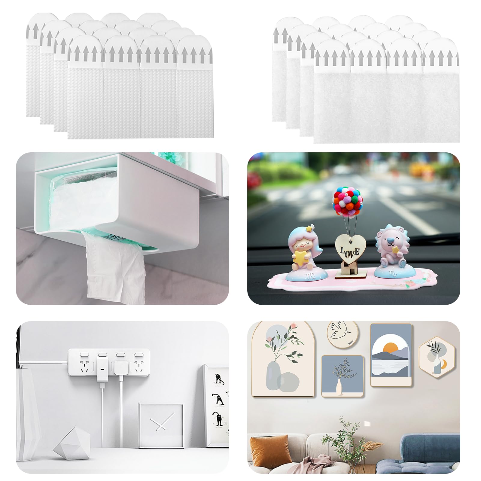 Hazrcvr 36 stuks ophangstrips voor foto's, tangen, fotohaken, bevestigingen, frames, foto's, plakband, reserve-plakband, wandlijst, zonder spijkers