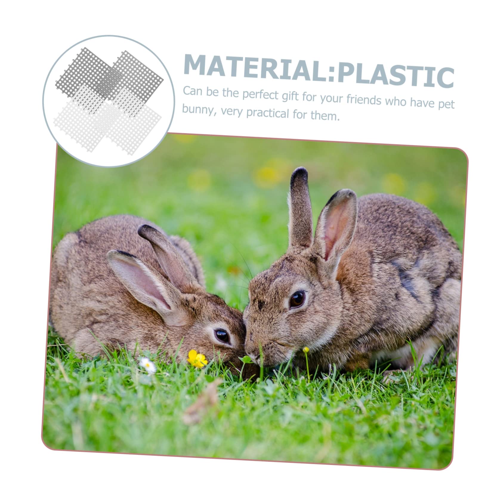 4 Stück Kaninchenmatten Für Käfige – rutschfeste Fußmatten Für Meerschweinchen Und Kleine Tiere Leicht Zu Reinigen 30X30 cm Weiß Und Grau