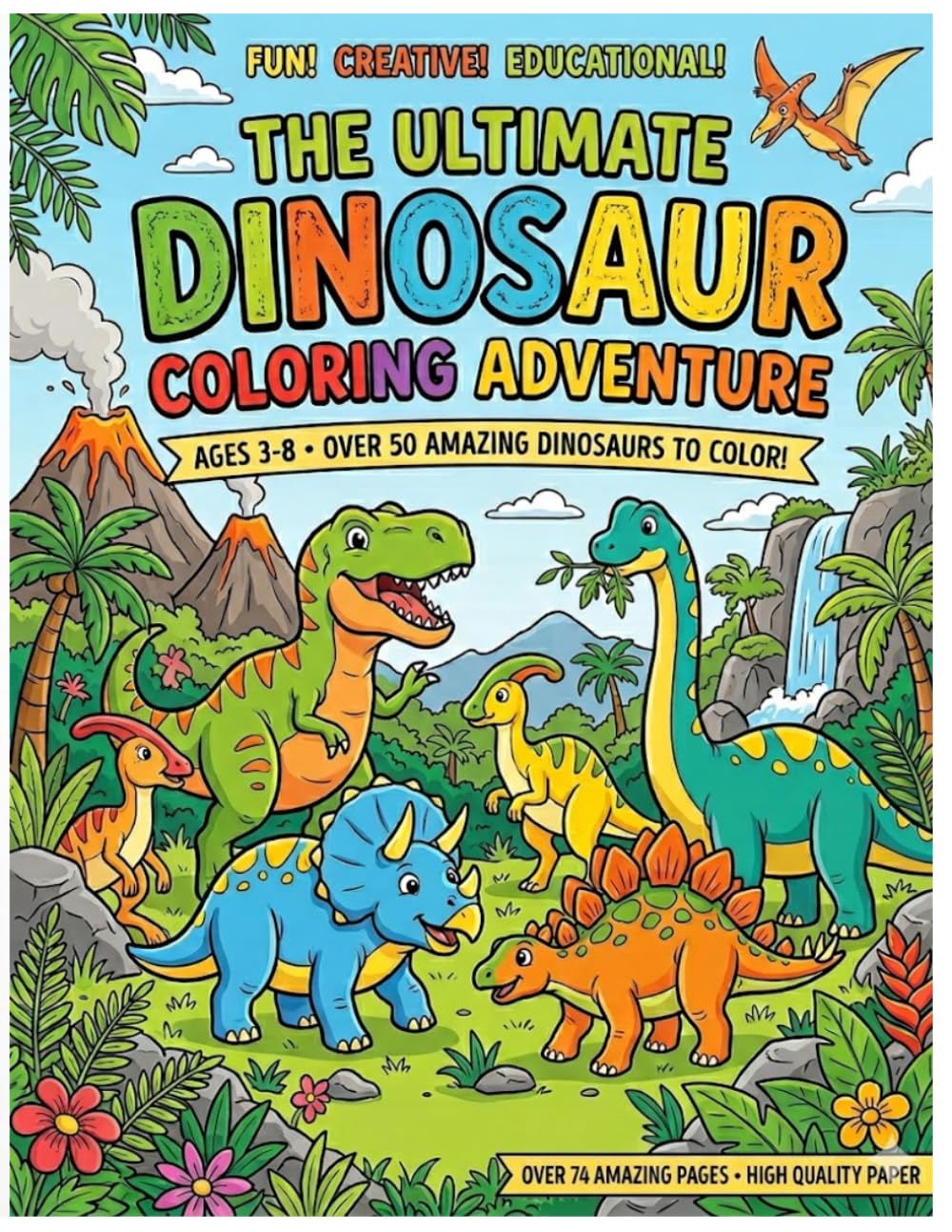 Dinosaur coloring book: Cute Dinosaurs with Creative Designs