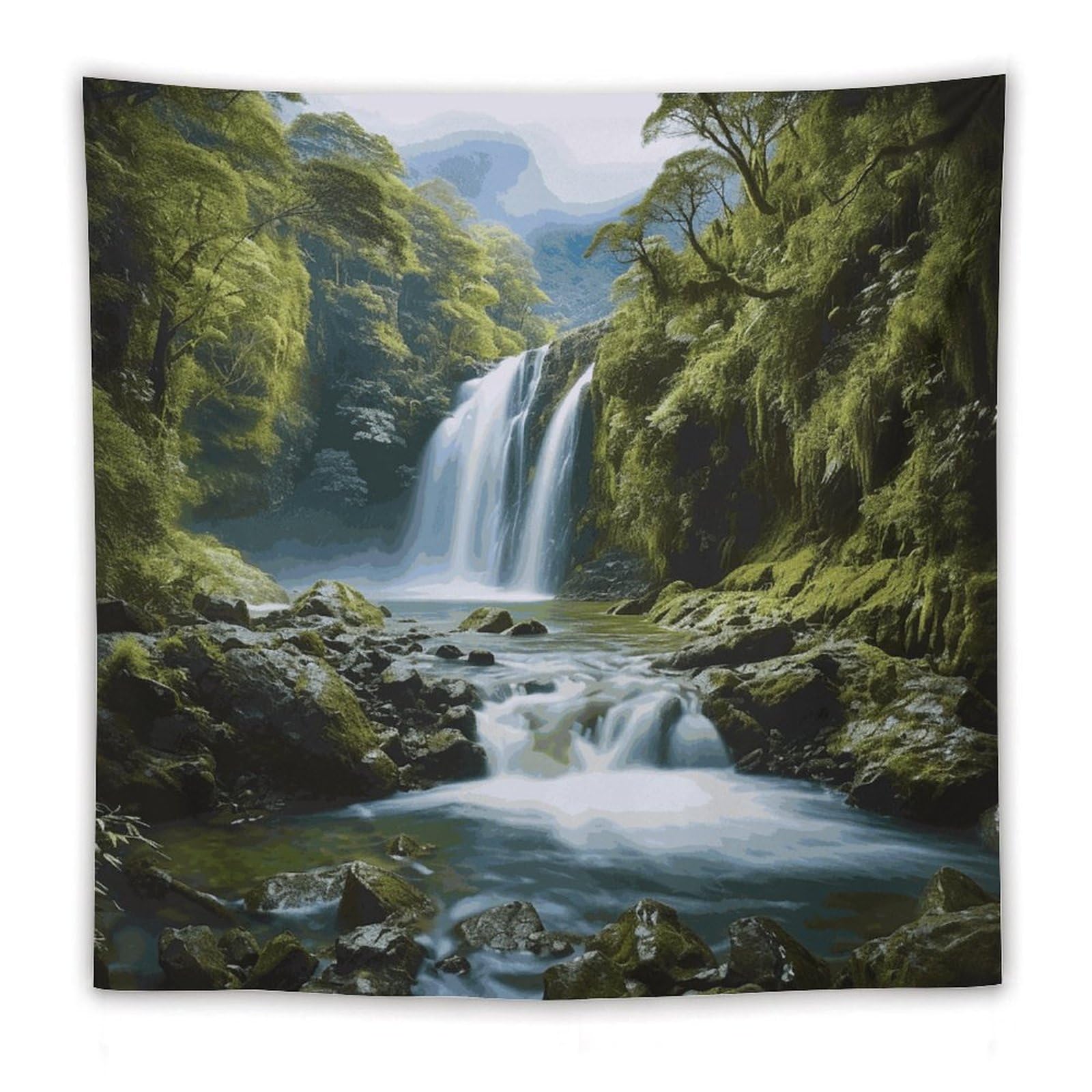 LDGSUPH Waterfall Landscape Painting Tapestry Wall Hanging Decor Anti-fading Aesthetic Wall Tapestries Fashion Wall Blanket Decor Modern Wall Art Tapestry for Bedroom Home Decor 60"x60"