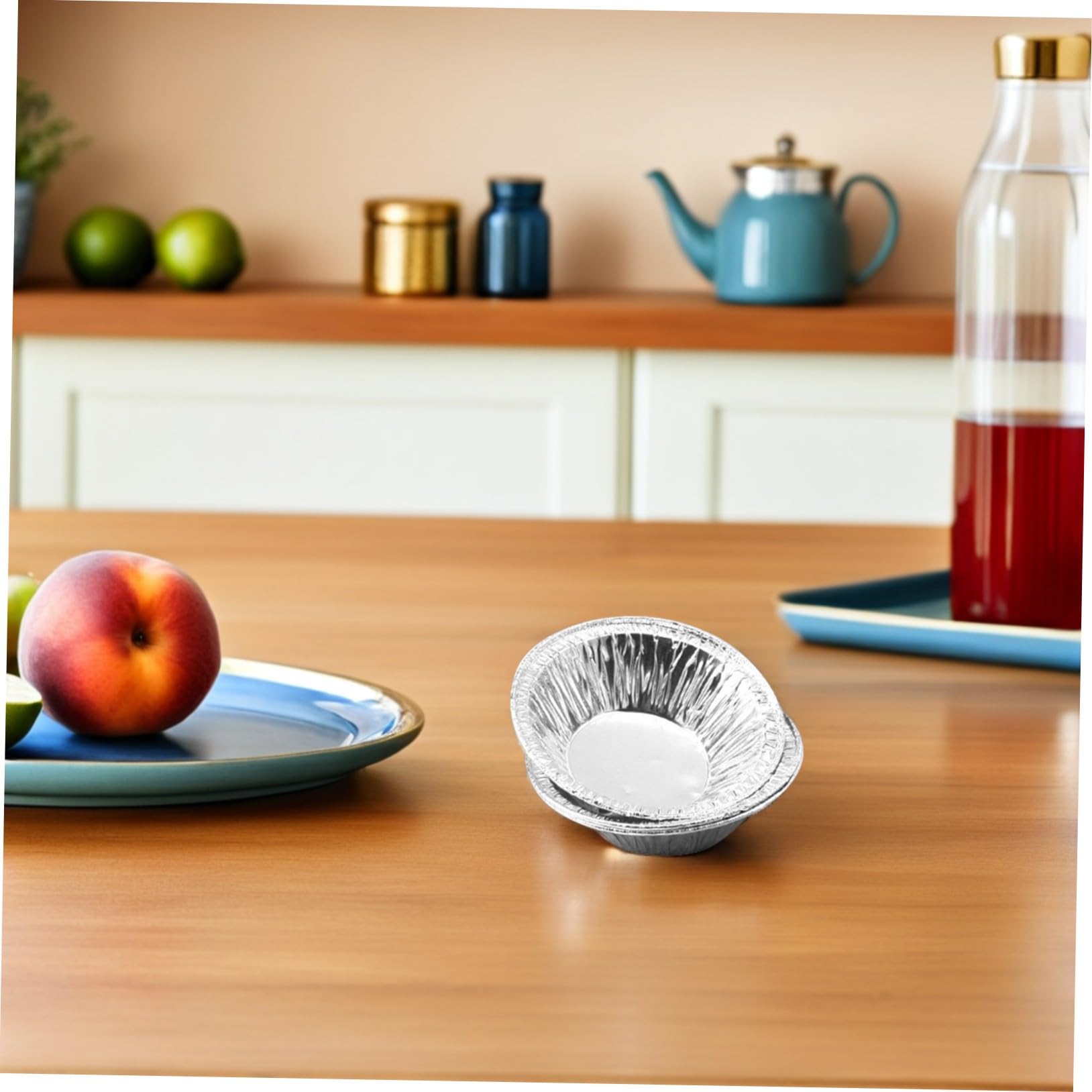 COLLBATH Mini Moldes Redondos de Aluminio Excelente Conductividad Térmica y Diseño Compacto 500 para Tartas de Huevo para Panaderías y Restaurantes