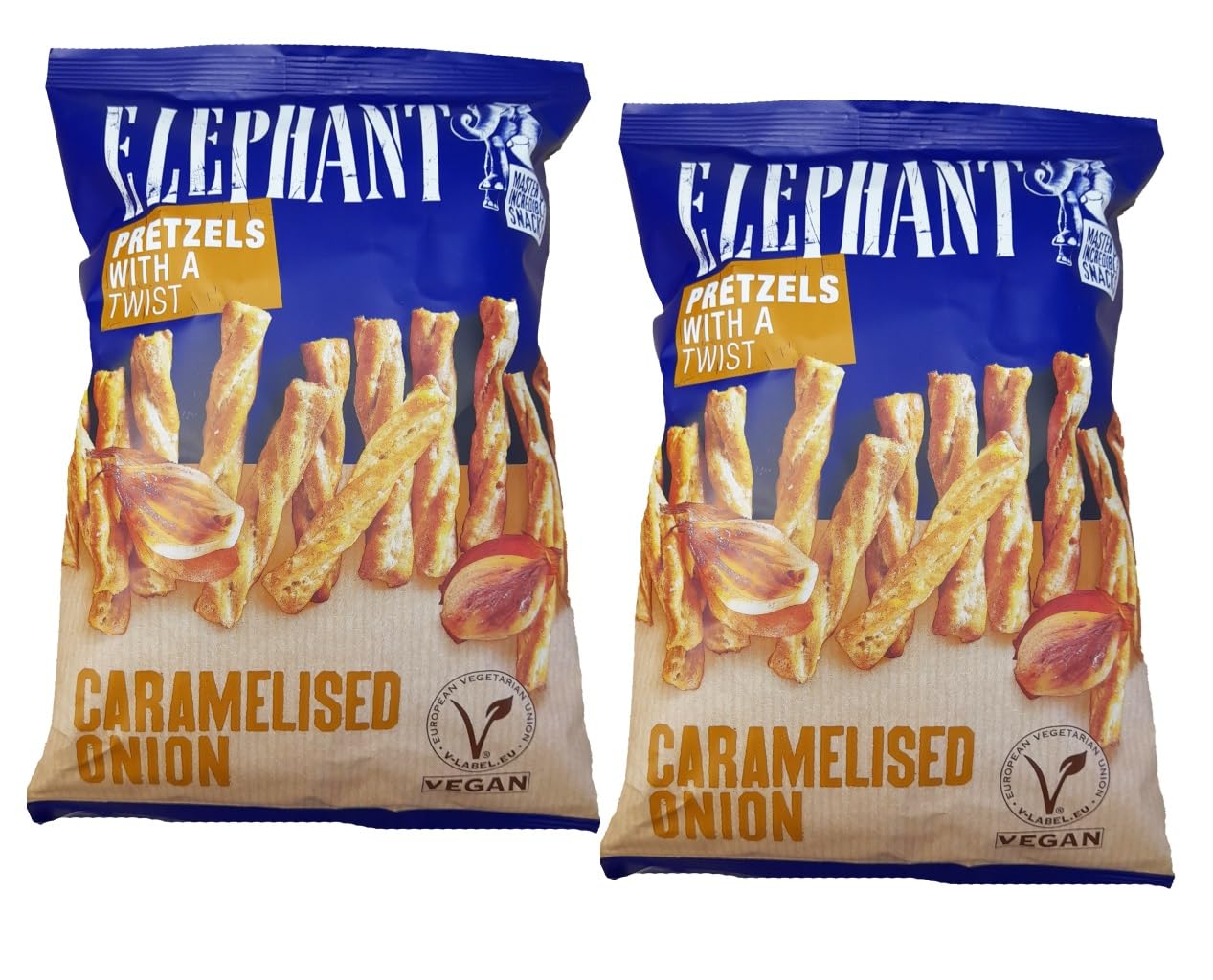 Elephant Twisted Pretzels Caramelised Onion Pretzels With A Twist Vegan