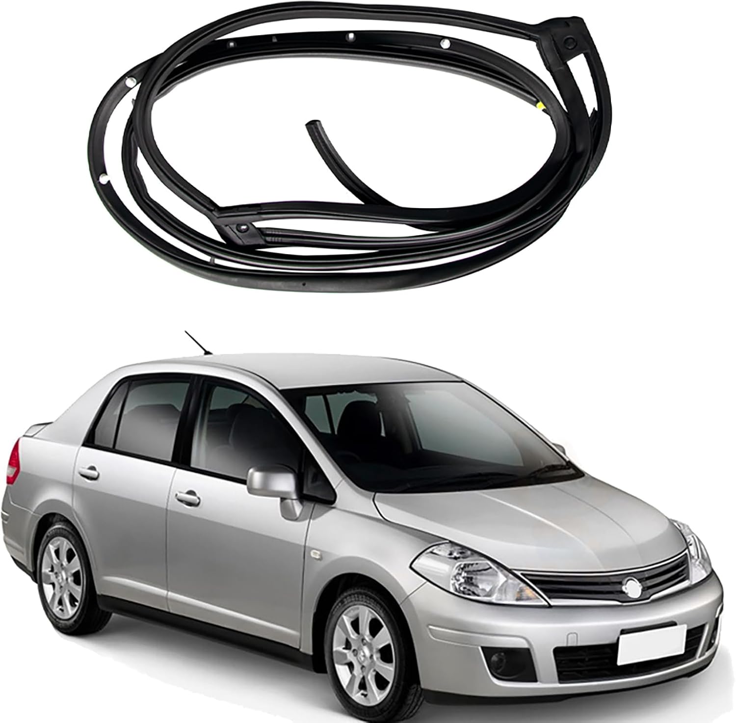 Car Door Seal Automotive Weather Stripping for Nissan Tiida 2005 2006 2007 2008 2009 2010 2011 80831-ED500 80830-ED500 82831-ED500 82830-ED500,Rubber Seal Strip,Edge Protector Strip
