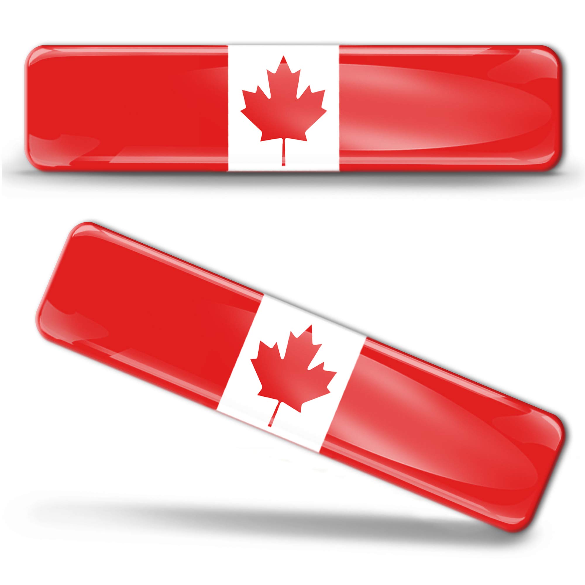 Biomar Labs 2 x 3D Domed Silicone Stickers Decals Canada National Canadian Flag Banner Emblem Car Motorcycle Helmet F 3/2-ka