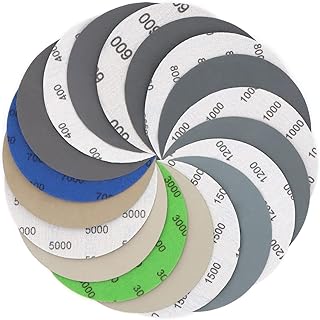 100 PCS Wet Dry Sanding Discs Set, VIBRATITE 5 Inch 8 Holes Hook & Loop Sandpaper 10 Different Grades Including 400 600 800 1000 1200 1500 2000 3000 5000 7000 Grits for Random Orbital Sander