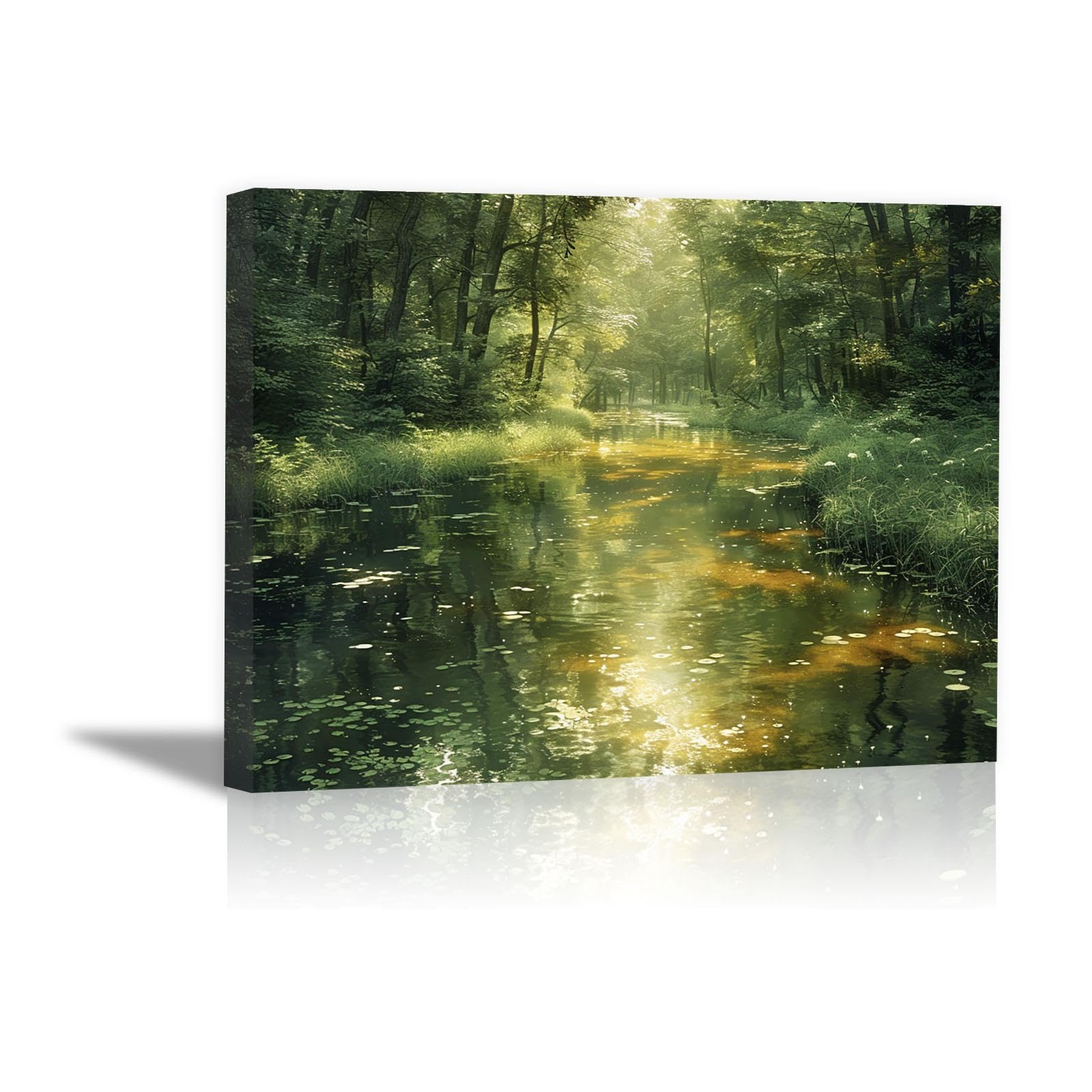 AMXBZC Abstraktes Leinwand Bilder berge Kunstdrucke, Schöne Landschaft Wasser Wandbild Kunstdruck Wanddeko Wand Wohnzimmer Deko Kunst Modern Textur für Büro - 40x60cm Gerahmt