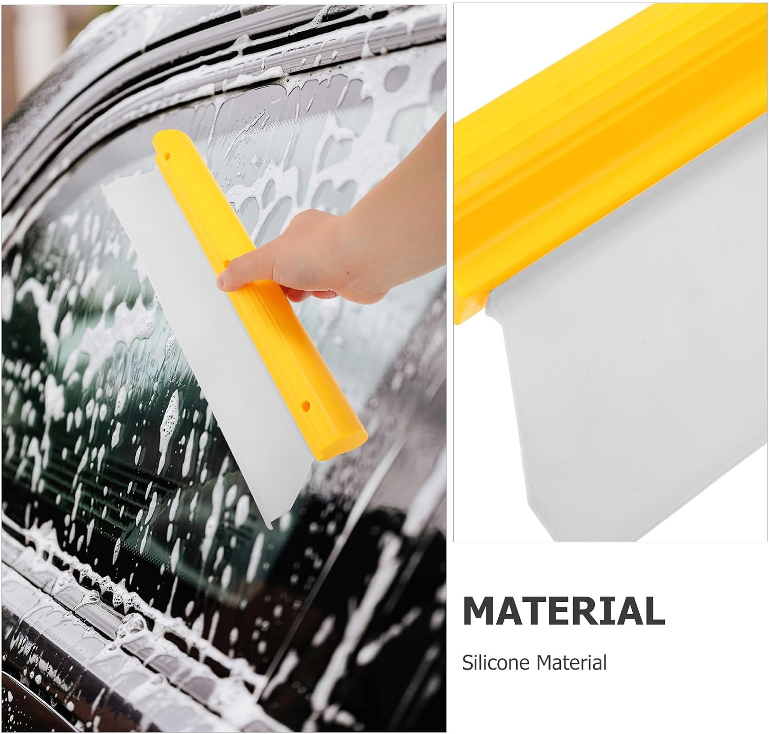 14-inch Car Silicone Squeegee Windshield Cleaner Tool, Large Automotive Window and Mirror Wiper for Exterior Glass Cleaning, Sturdy Water Scraper for Vehicle Care