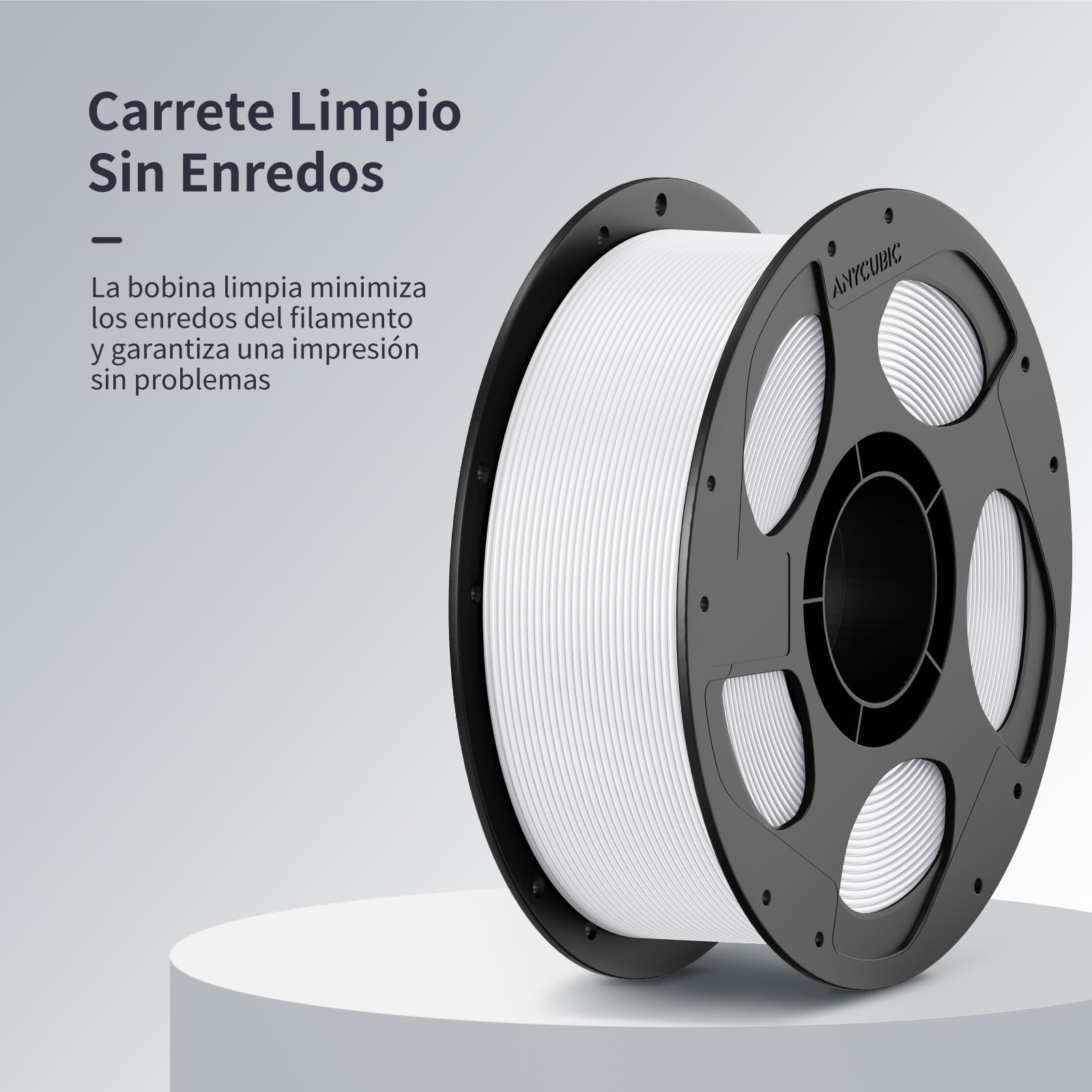 ANYCUBIC Refill PLA and Spool Kit 4 kg, filamento de 1,75 mm, materiales de impresión 3D con alta fluidez, Neatly Wound, Identificación inteligente, negro, blanco, rojo, naranja