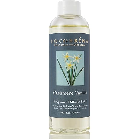 COCORRÍNA Cashmere Vanilla Cashmere Essential Oil Reed Diffuser Refill for Home Fragrance