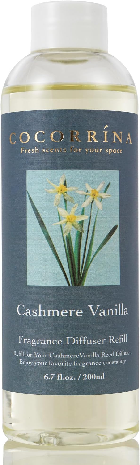 Cocorrína Reed Diffuser Refill - Cashmere Vanilla 6.7 oz. Scented Oil for Reed Diffuser Home Fragrance for Bedroom, Bathroom Home Decor