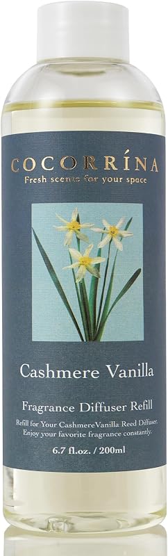 Reed Diffuser Refill - Cashmere Vanilla 6.7 oz. Scented Oil for Reed Diffuser Home Fragrance for Bedroom, Bathroom Home Decor