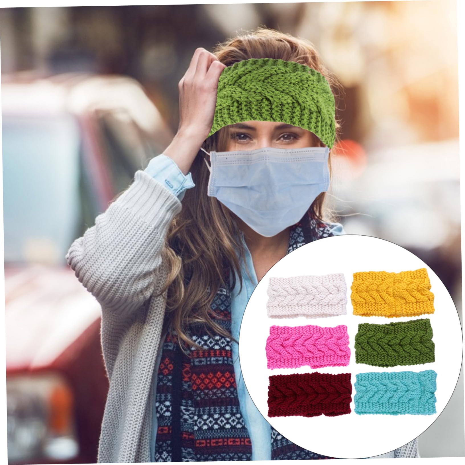 WOFASHPURET Warm Headband for Women Knitted Headband Elastic Hair Band Ear Protection 6pcs Pack Comfortable and Practical