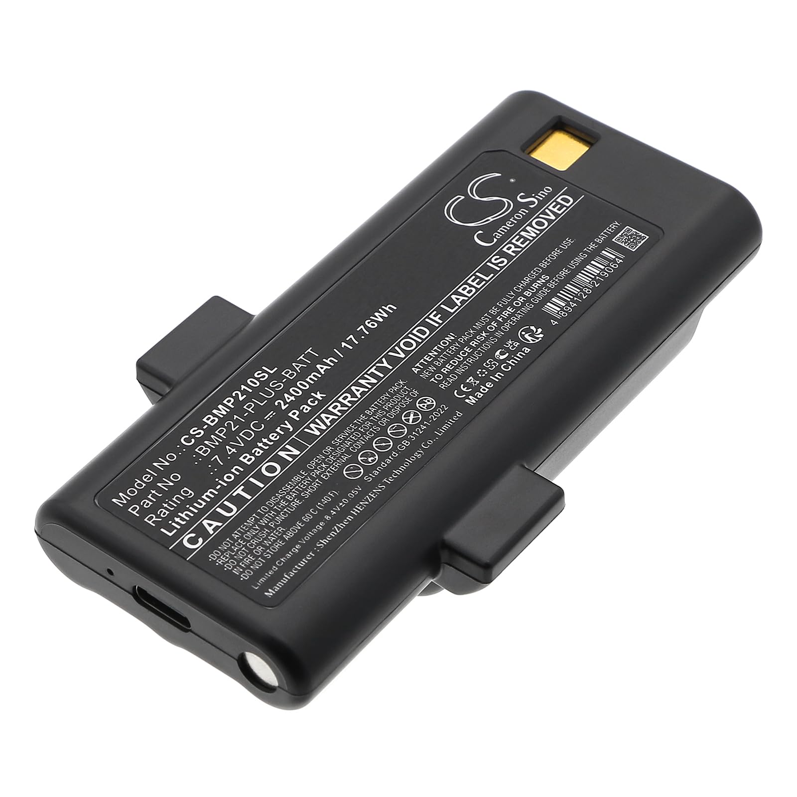 TECHTEK Batteria 2400mAh compatibile con [Brady] BMP21 Plus, BMP21-Lab, M210, M210-Lab sostituisce 170420, BMP21-PLUS-BATT, G6120161 FBA