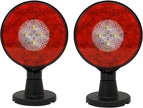 4 "redondo de doble cara LED remolque luz cola pedestal Fender luces reflectantes 12V impermeable para remolques barco remolque camión marino cámper