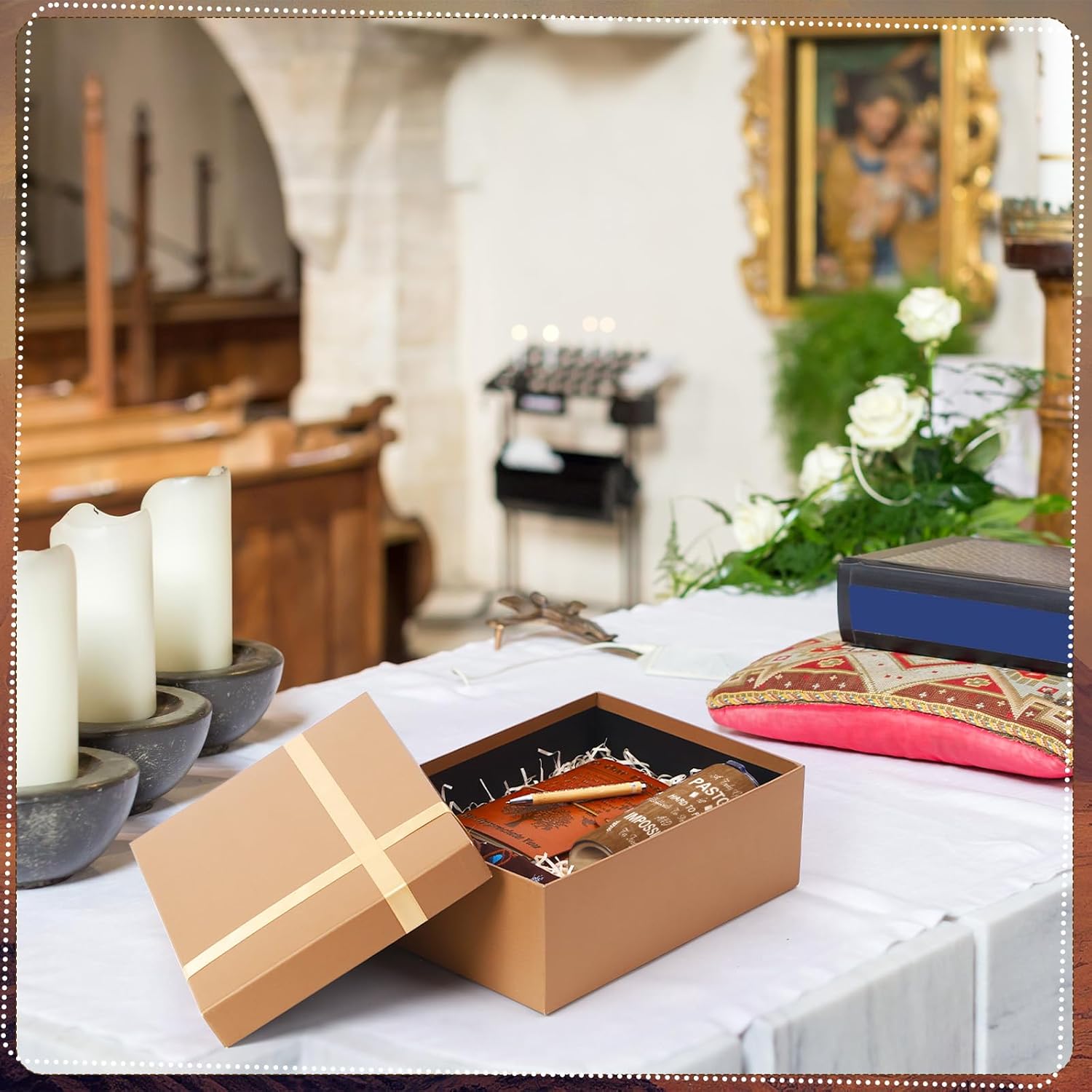 Skylety 4 Pcs Pastor Appreciation Gifts Set Pastor Refillable Journal Ordained Minister 20 oz Stainless Steel Cup Priest Socks Clergy Pen for Church Birthday Gifts - Image 5