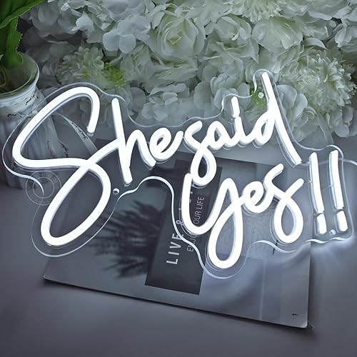 Miniatura 6 de Cartel de neón con luz LED de She Said Yes !! Propose Engagement Marry Me, letrero de decoración de pared, despedida de soltera, despedida de