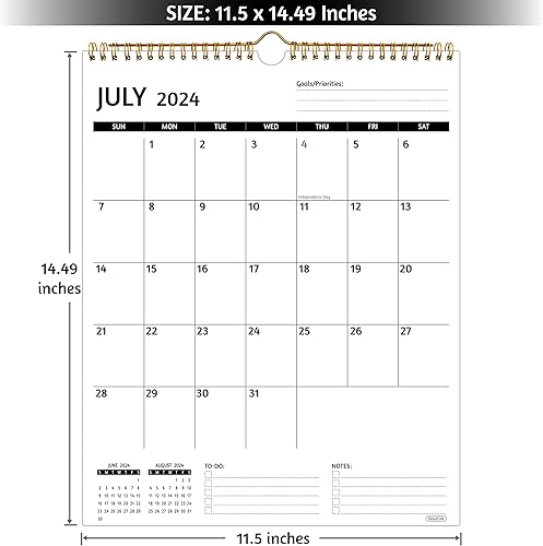 Miniatura 8 de Calendario de pared 2024-2025  Calendario de pared 2024-2025, calendario mensual de 18 meses, julio 2024 a diciembre 2025, 11.5 x 14.5 pulgadas,