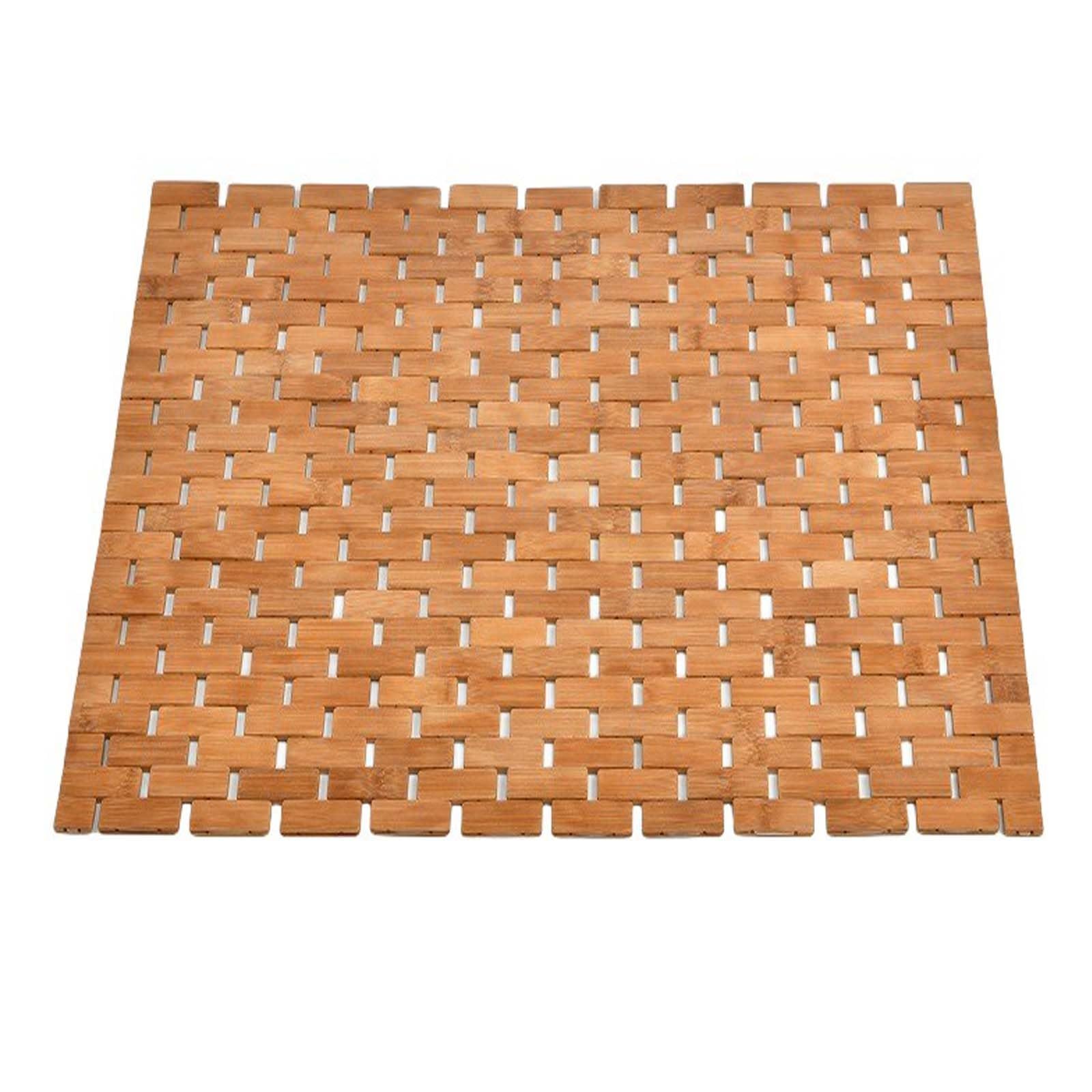 Tapis de bain en bambou 40x60 cm antidérapant et résistant à l'eau