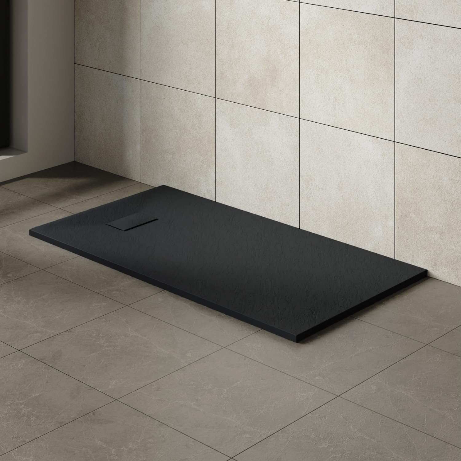 Aquariss Black Smc Rectangular 1400X800mm Shower Enclosure Base Tray