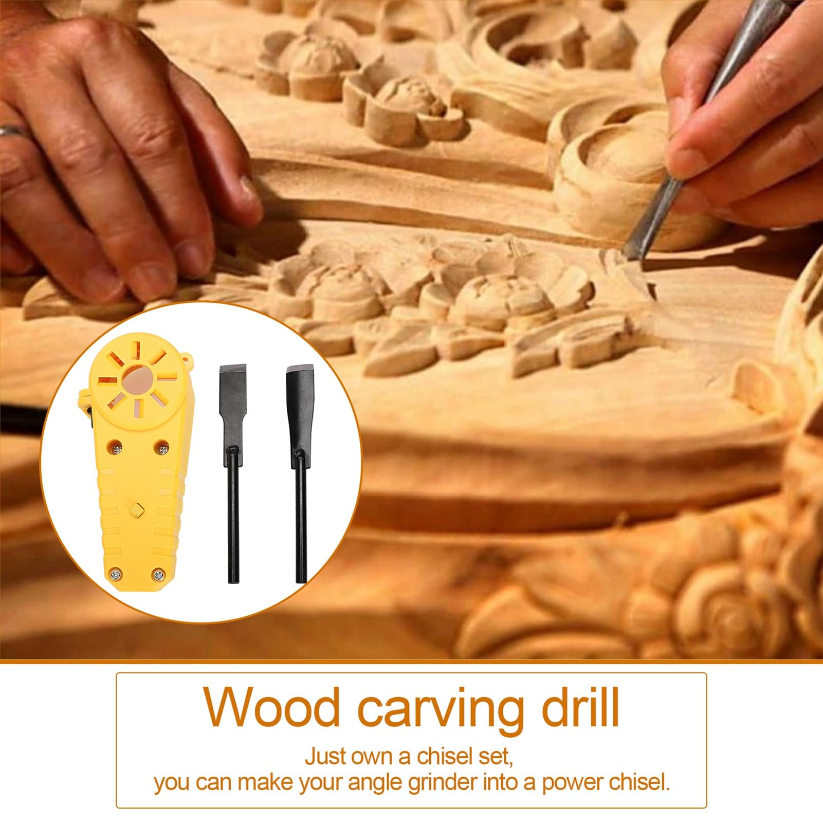 ViaGasaFamido Angle Grinder Attachment for Wood Carving & Engraving, Compatible with M10 M14 Grinders - Image 2