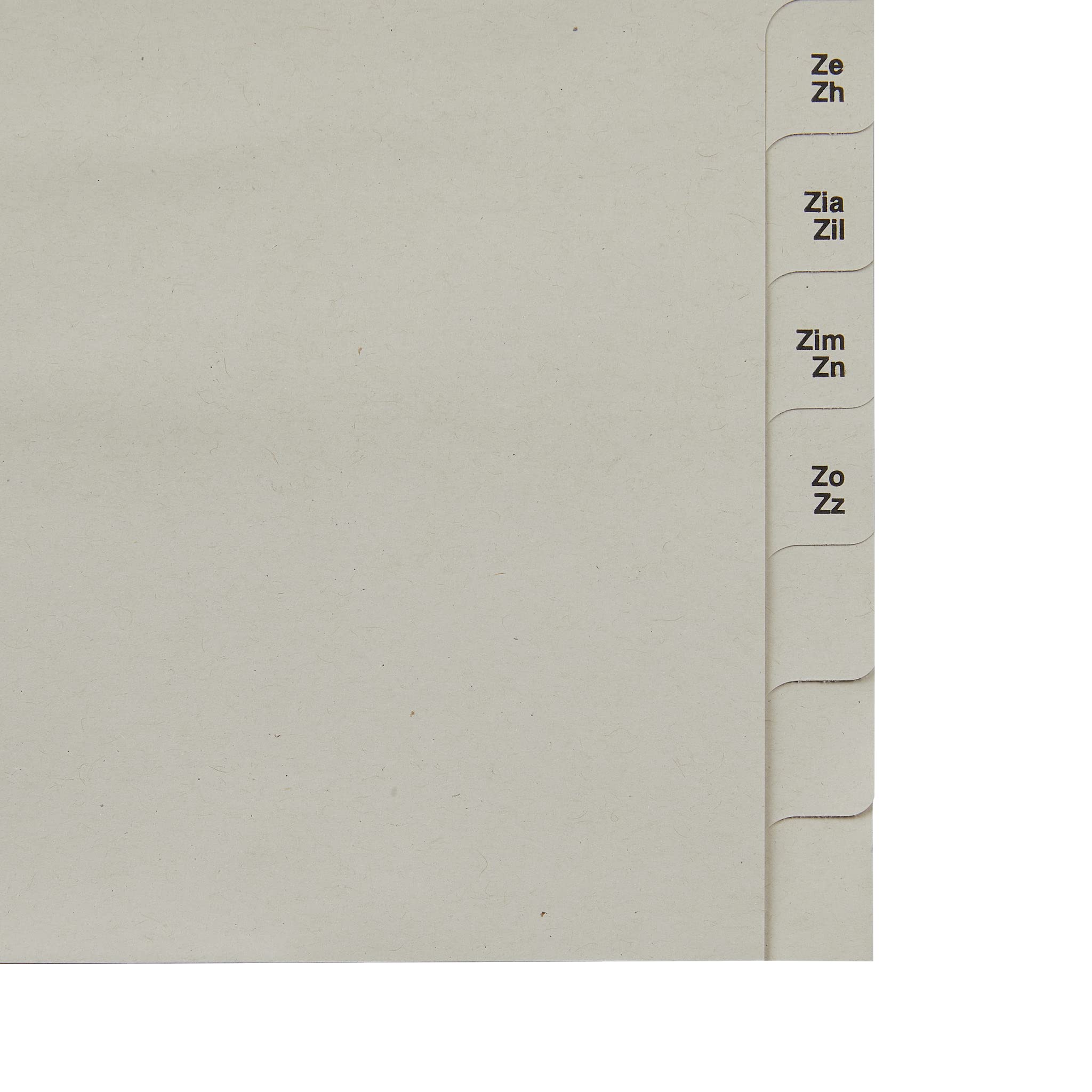 Leitz Register, Trennblätter mit Taben und alphabetischem Aufdruck A-Z für 75 Ordner, Halbe Höhe und Überbreite, Grau, 100% recyceltes Papier, Blauer Engel Siegel, 13510085