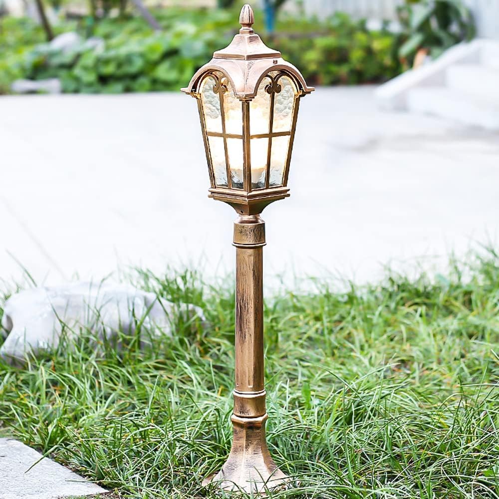 ZR98US Outdoor Courtyard Lawn 1-Light Glass Shade Path Lights Water Waterproof Yard Lamps Exterior Floor Mount Chandelier