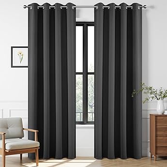 RYB HOME Living Room Curtains Blackout - Light Block Energy Efficiency Small Window Treatment Drapes for Kitchen Dining Baby Nursery Home Office, W 42 x L 72 inch, Gold Brown, 2 Panels