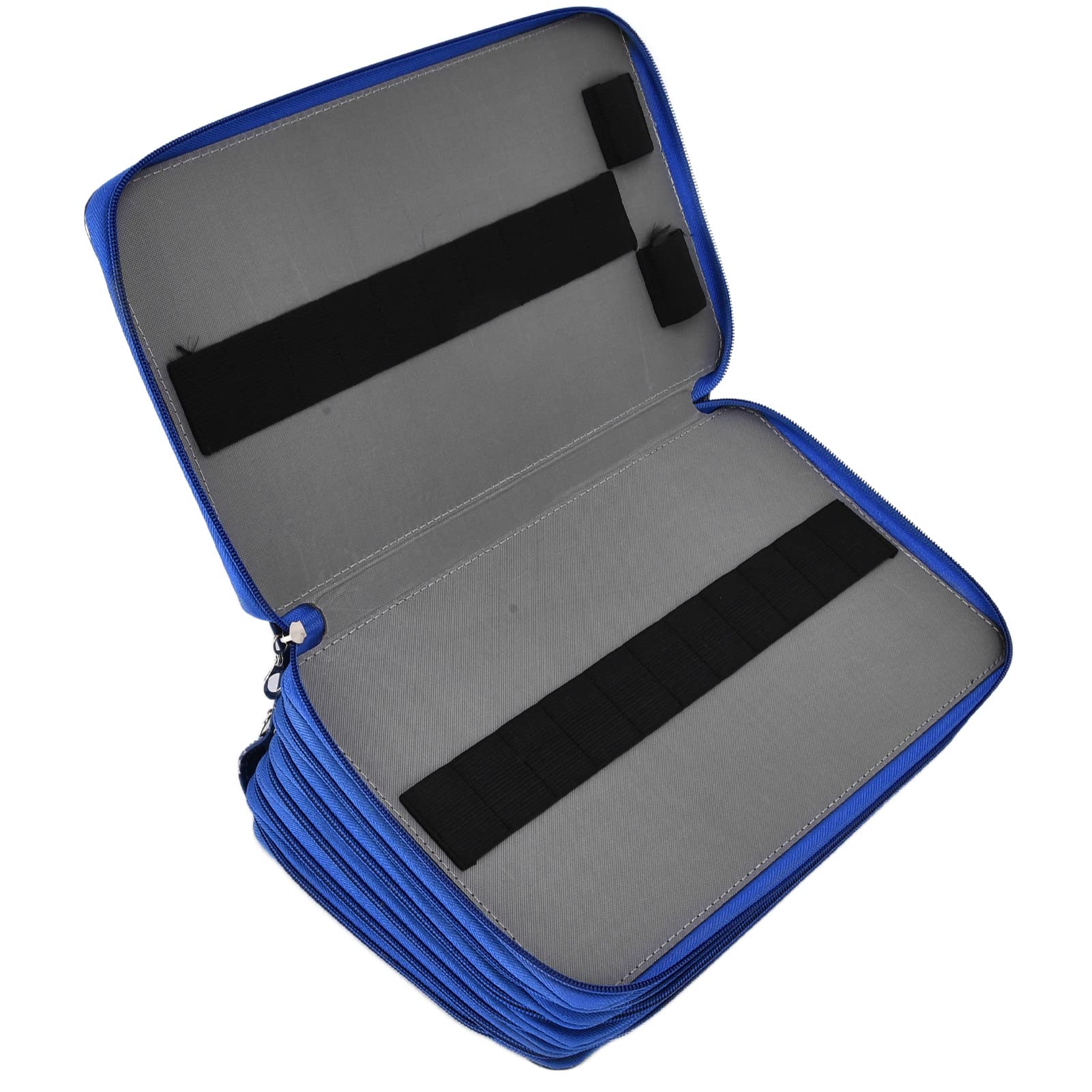 Astuccio per matite, cerniera lucida Sentiti a tuo agio Portapenne integrato Scatola di cancelleria per la stanza della pittura per la casa all'aperto(blu)