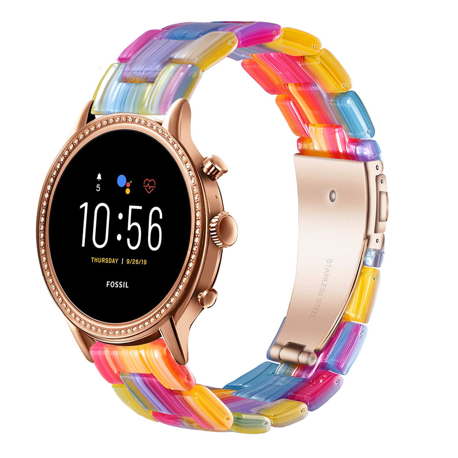 iLVANYA Watchband for Fossil Womens Gen 4 Venture HR/Gen 3 Q Venture, 18mm Pearl Resin Band Quick Release Strap Feminine Wristband for Fossil Womens Gen 4 Sport(Rainbow) (B08CD1SMQQ) Amazon Price History, Amazon Price Tracker