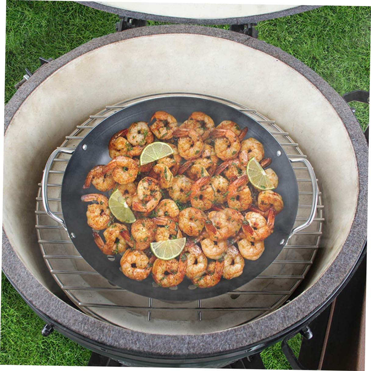 Cestello Griglia Multifunzione Antiaderente per Barbecue Doppia Impugnatura, Cestino per Grigliare Verdure Resistente e Comodo, Accessorio per Barbecue Esterno e Domestico