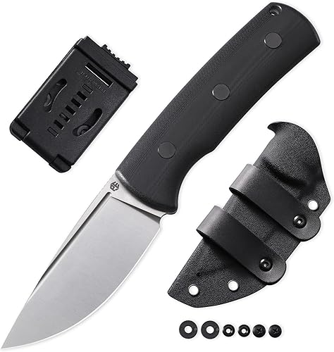 Petrified fish PFP01F Beluga Cuchillo de hoja fija, hoja de satén N690 de 3.62 pulgadas, cuchillo de hoja fija G10Micarta de 5.85 onzas para